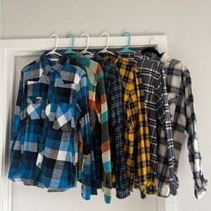 Bundle of 6 Men's Plaid Button Down Shirts - Top Brands